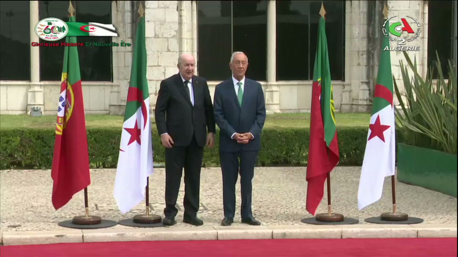 Visite  d’Etat du Président Tebboune au Portugal / Le Président de la République reçoit un accueil solennel de la part de son homologue portugais