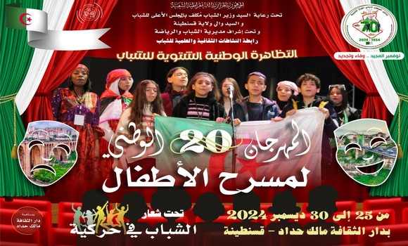 Constantine/Festival national du théâtre pour enfants / Ouverture de la 20e édition mercredi prochain